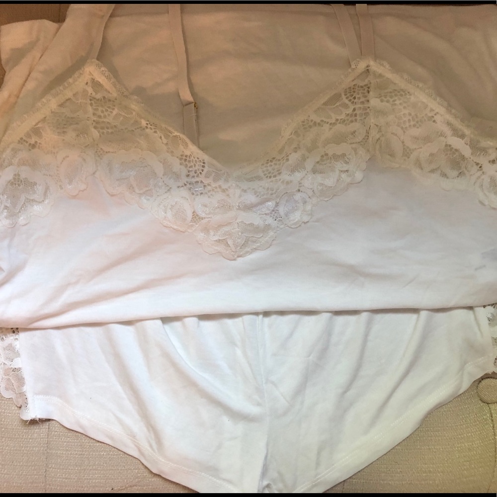 Flora ivory camisole pajama shorts set